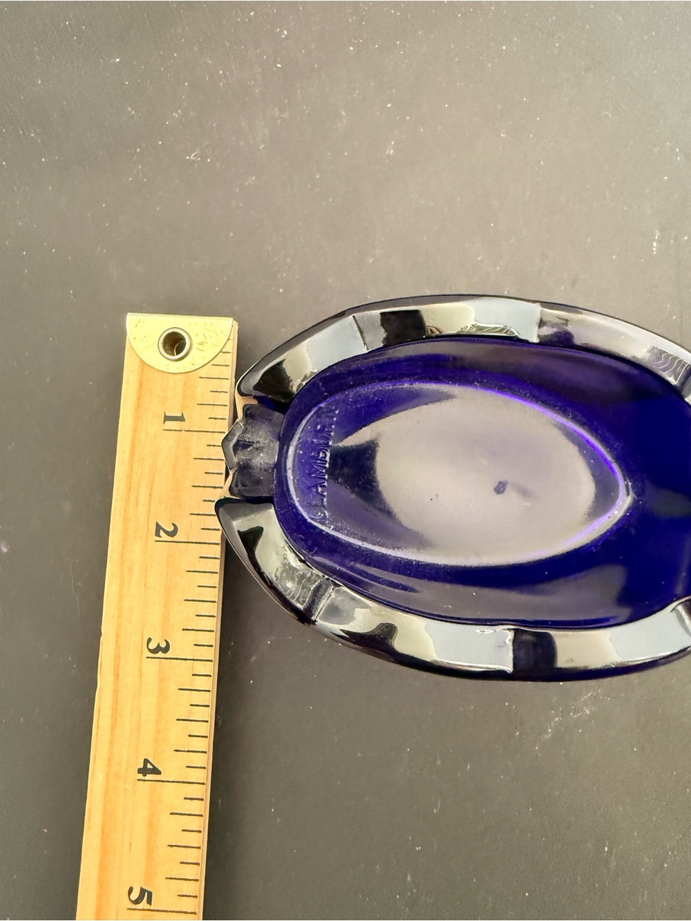 VINTAGE Clamborn Fenton Cobalt Blue Glass SLOTTED SPOON REST Holder - Picture 8 of 8